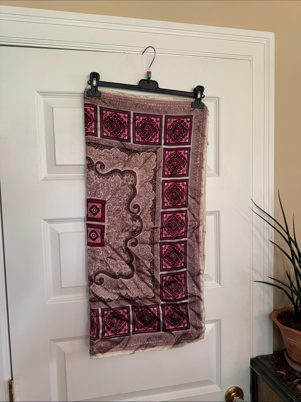 30 x 30  Paisley scarf in Pink and Brown